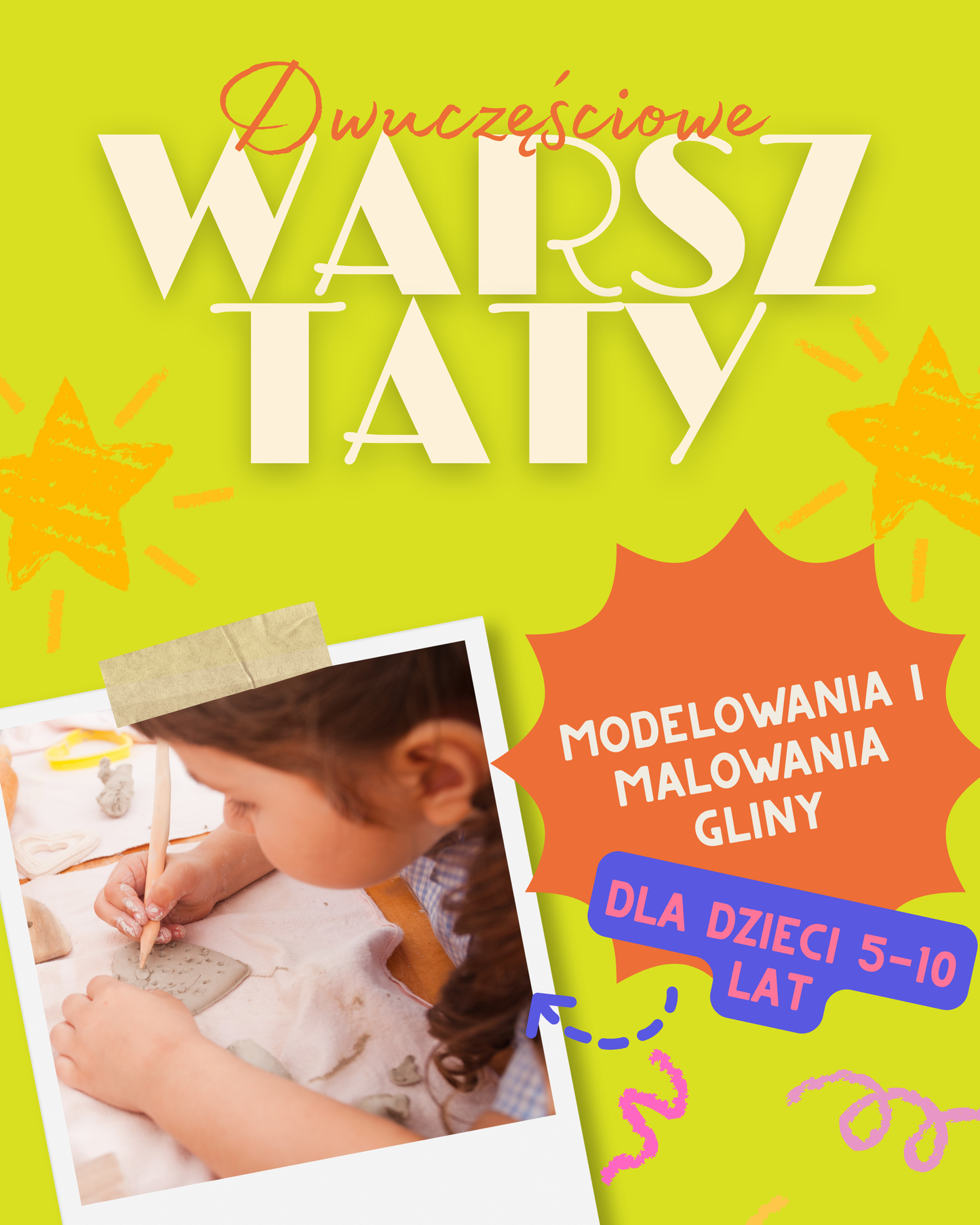 Warsztaty kreatywne dla dzieci w Rzeszowie - modelowanie i malowanie gliny